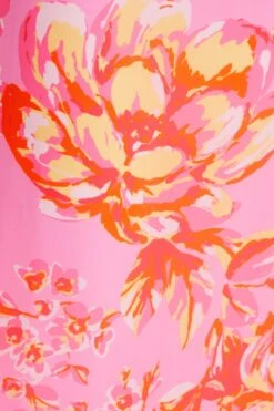 Pink Floral Print Tie Back Midi Dress 11 Pink Floral Print Tie Back Midi Dress -Glamourista 00100038433 ZS