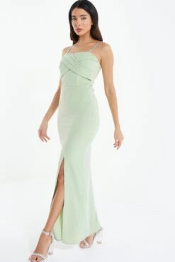Sage Cross Front Maxi Dress -Glamourista 00100038434 XS