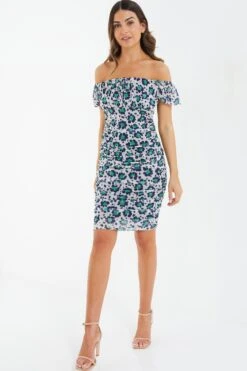 Petite Multicoloured Floral Ruched Mini Dress -Glamourista 00100038443 XS