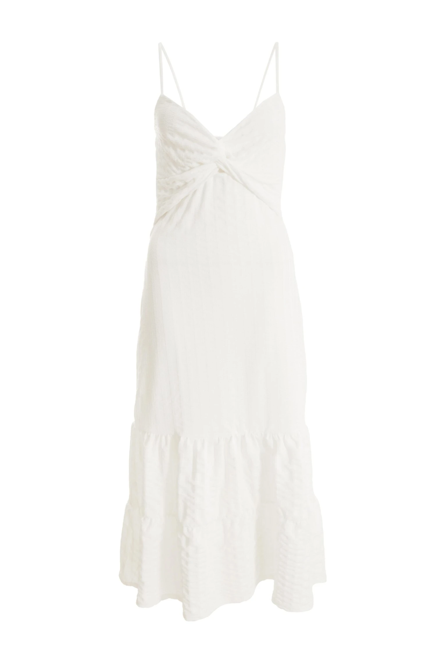 White Strappy Knot Front Midi Dress 1 White Strappy Knot Front Midi Dress