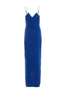 Royal Blue Diamante Wrap Maxi Dress -Glamourista 00100038454 ZB