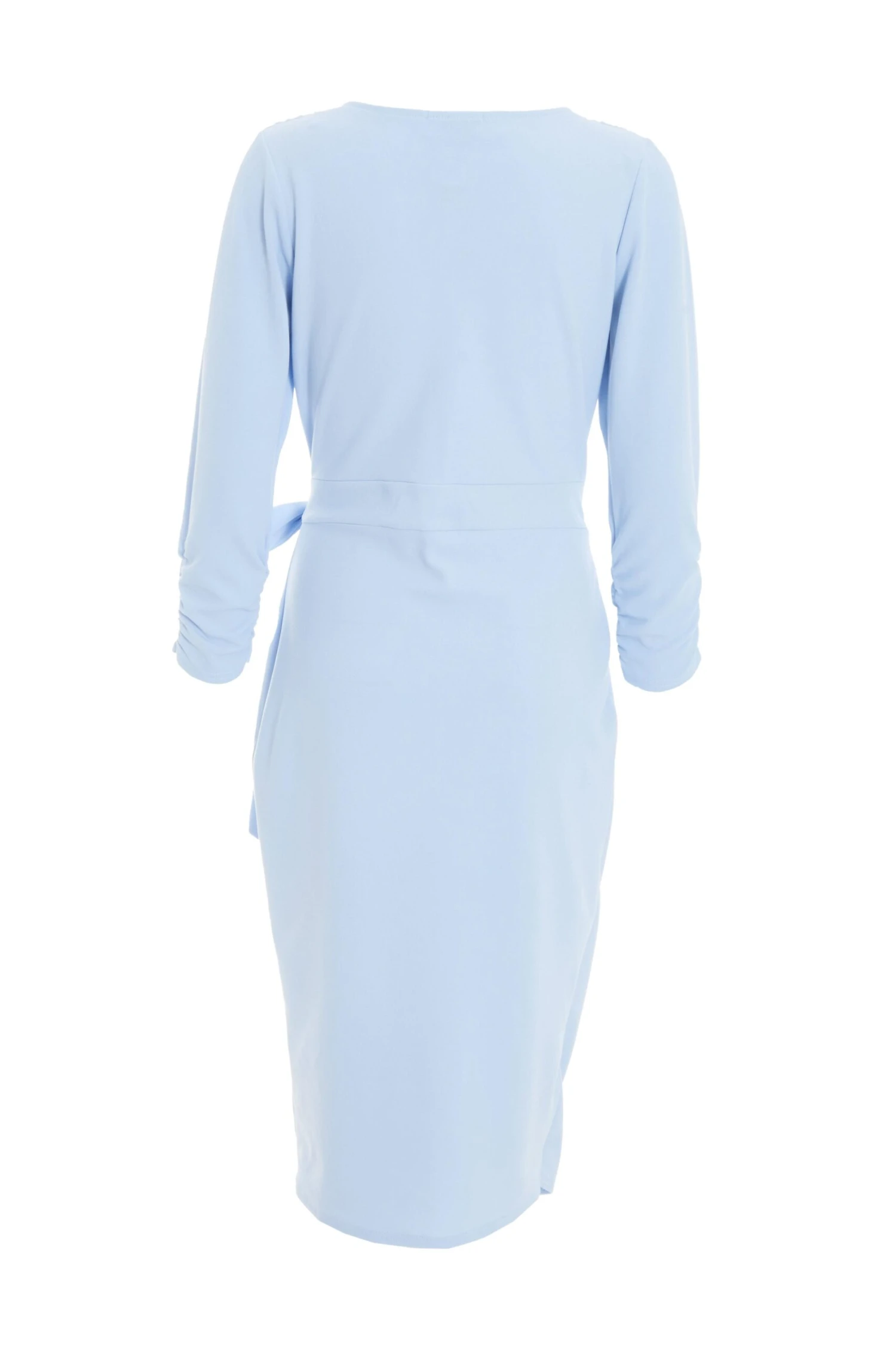 Light Blue Wrap Tie Midi Dress 5 Light Blue Wrap Tie Midi Dress - Image 5