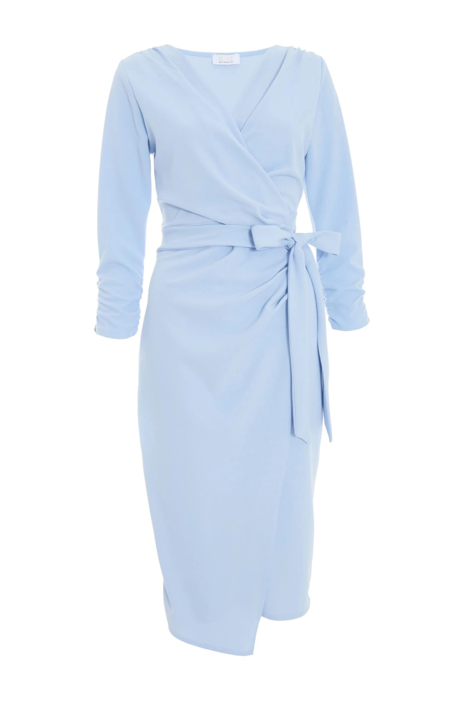 Light Blue Wrap Tie Midi Dress 1 Light Blue Wrap Tie Midi Dress