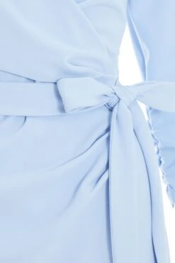 Light Blue Wrap Tie Midi Dress 11 Light Blue Wrap Tie Midi Dress -Glamourista 00100038461 ZS