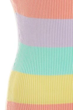 Multicoloured Stripe Bodycon Mini Dress -Glamourista 00100038466 ZS