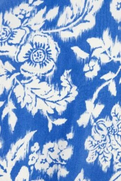 Blue Floral Strappy Midi Dress -Glamourista 00100038468 ZS