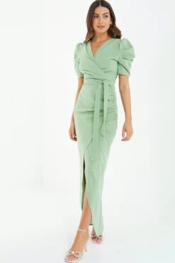 Petite Sage Wrap Maxi Dress -Glamourista 00100038489 XS