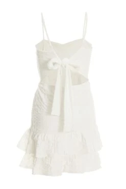 White Tie Back Skater Dress -Glamourista 00100038556 ZB