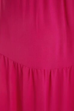 Curve Pink Wrap Tiered Dip Hem Dress -Glamourista 00100038575 ZS