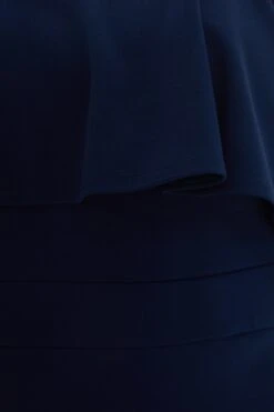 Curve Navy Frill Midi Dress -Glamourista 00100038578 ZS