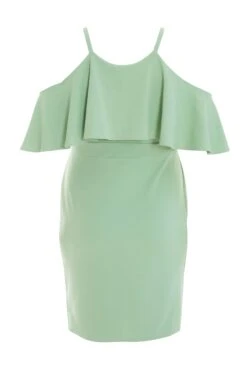 Curve Sage Frill Midi Dress -Glamourista 00100038579 ZB