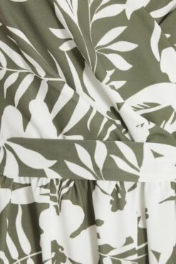 Khaki Tropical Print Maxi Dress -Glamourista 00100038590 ZS