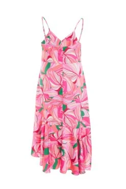 Curve Pink Scarf Print Midi Dress -Glamourista 00100038620 ZB