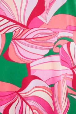 Curve Pink Scarf Print Midi Dress -Glamourista 00100038620 ZS