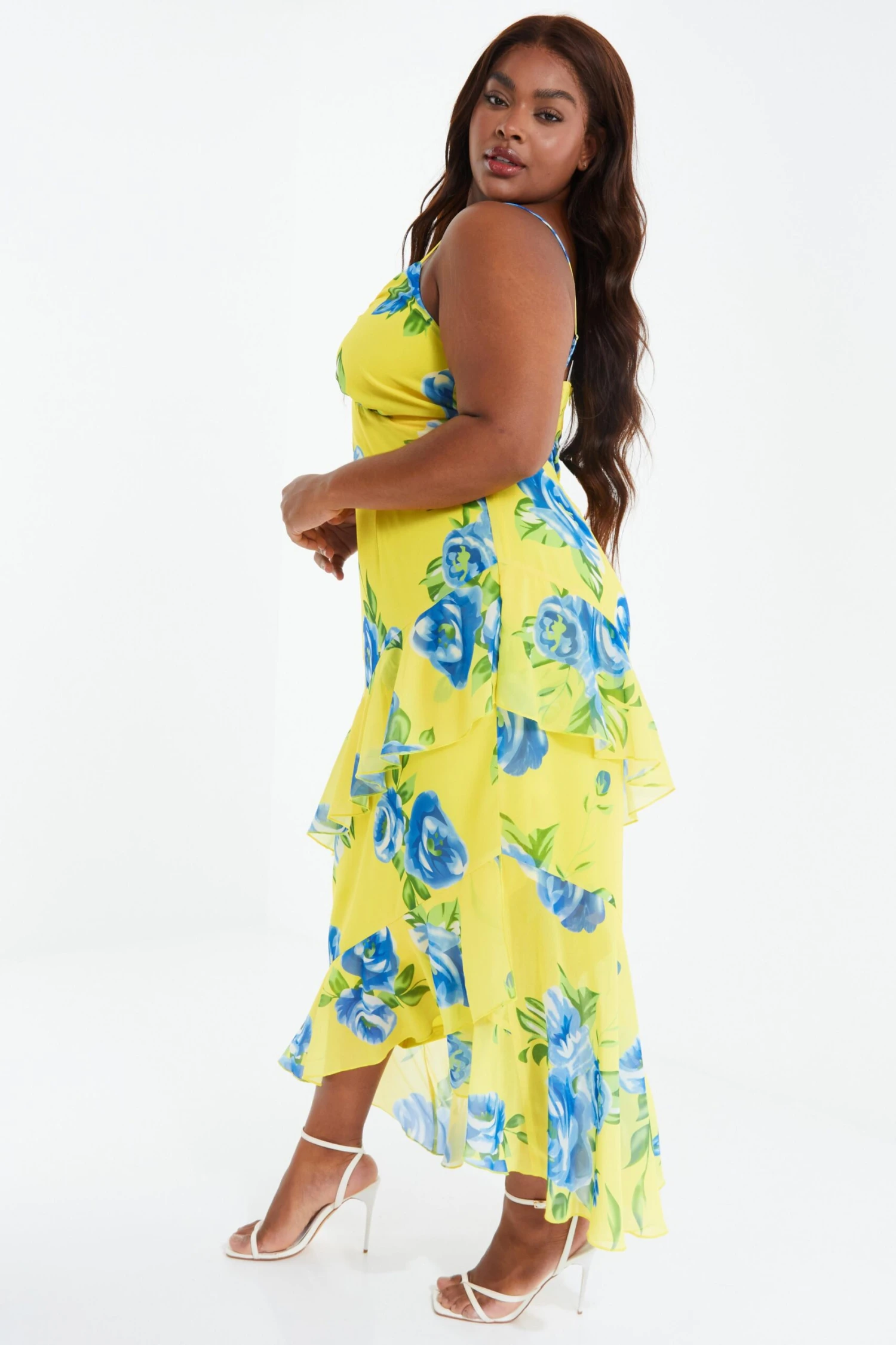 Curve Yellow Floral Midaxi Dress 4 Curve Yellow Floral Midaxi Dress - Image 4