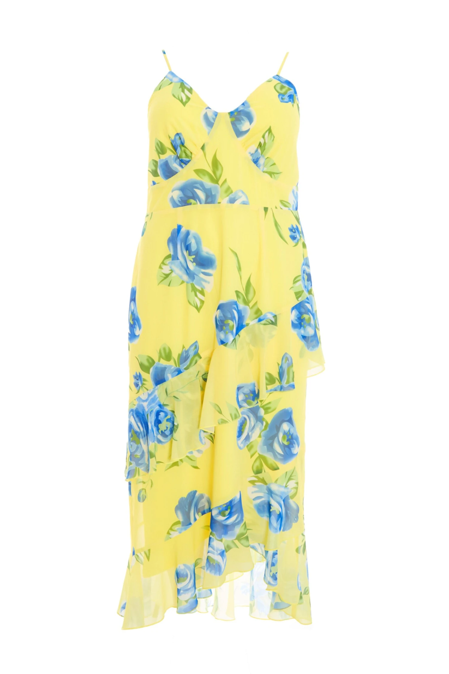 Curve Yellow Floral Midaxi Dress 1 Curve Yellow Floral Midaxi Dress