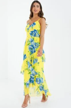 Petite Yellow Floral Midaxi Dress -Glamourista 00100038635 XS