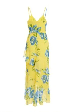 Petite Yellow Floral Midaxi Dress -Glamourista 00100038635 ZB