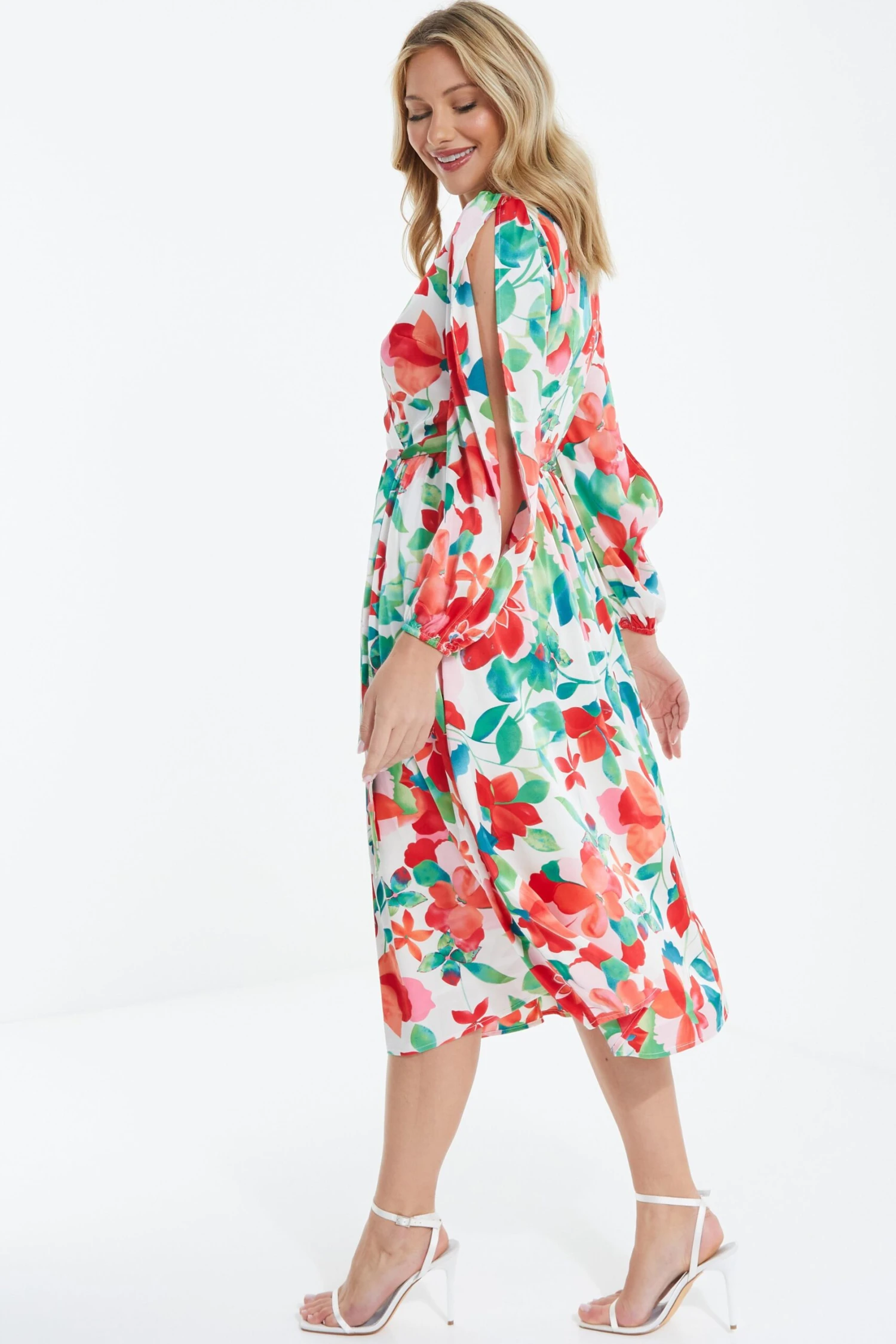 Multicoloured Tropical Midi Dress 3 Multicoloured Tropical Midi Dress - Image 3