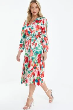 Multicoloured Tropical Midi Dress 9 Multicoloured Tropical Midi Dress -Glamourista 00100038637 XS