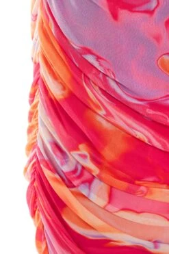 Curve Orange Marble Print Midi Dress -Glamourista 00100038643 ZS