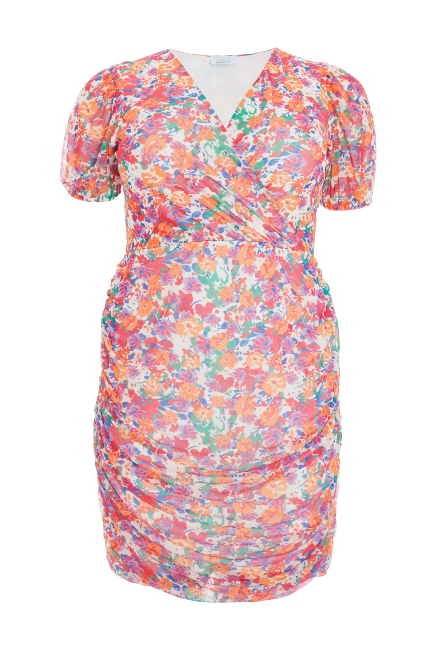 Curve Multicoloured Ditsy Print Mini Dress 1 Curve Multicoloured Ditsy Print Mini Dress
