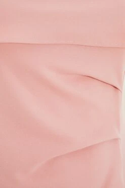 Curve Pink Ruched Bardot Midi Dress 11 Curve Pink Ruched Bardot Midi Dress -Glamourista 00100038648 ZS