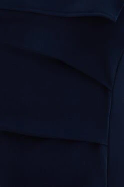 Curve Navy Ruched Bardot Midi Dress -Glamourista 00100038649 ZS