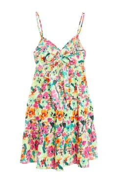 Multicoloured Floral Smock Dress -Glamourista 00100038654 ZB