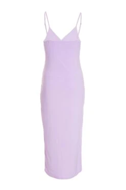 Lilac Wrap Ruched Midi Dress 10 Lilac Wrap Ruched Midi Dress -Glamourista 00100038664 ZB