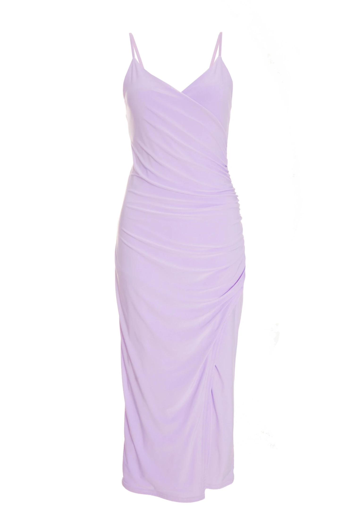 Lilac Wrap Ruched Midi Dress 1 Lilac Wrap Ruched Midi Dress