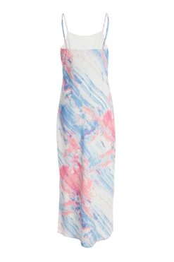Blue Marble Print Slip Midi Dress -Glamourista 00100038762 ZB