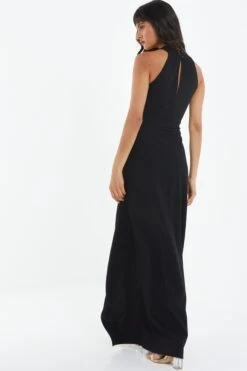 Black Cross Front Maxi Dress -Glamourista 00100038769 XB