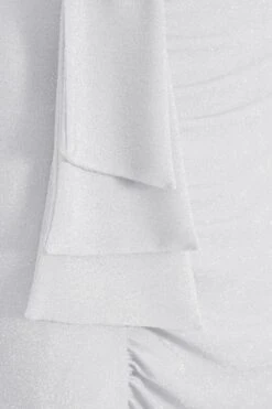 Silver Glitter Bardot Maxi Dress 11 Silver Glitter Bardot Maxi Dress -Glamourista 00100038842 ZS