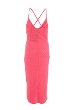 Pink Textured Cowl Midi Dress 10 Pink Textured Cowl Midi Dress -Glamourista 00100038847 ZB