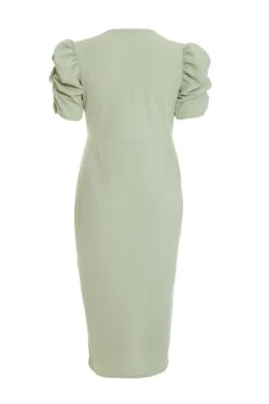 Curve Sage Wrap Midi Dress -Glamourista 00100038865 ZB