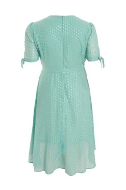 Curve Sage Chiffon Metallic Wrap Dress -Glamourista 00100038867 ZB