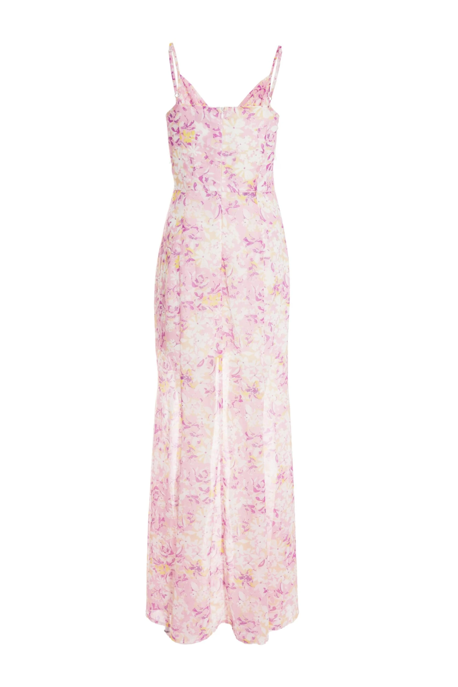 Pink Floral Mesh Maxi Dress 5 Pink Floral Mesh Maxi Dress - Image 5