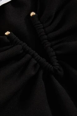 Black Ruched Mesh Midi Dress -Glamourista 00100038877 ZS