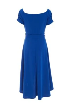 Royal Blue Bardot Dip Hem Midi Dress 10 Royal Blue Bardot Dip Hem Midi Dress -Glamourista 00100038995 ZB