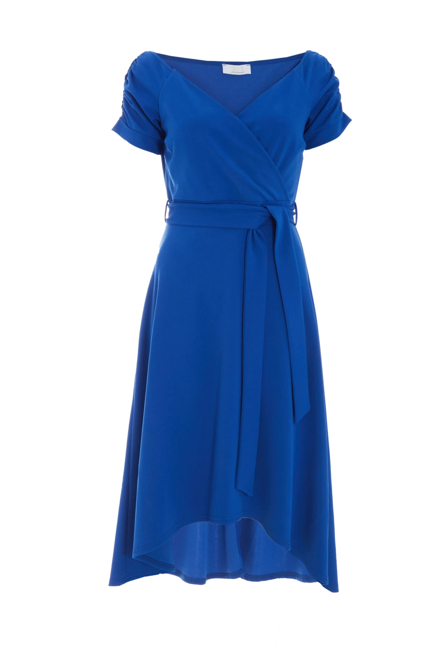 Royal Blue Bardot Dip Hem Midi Dress 1 Royal Blue Bardot Dip Hem Midi Dress