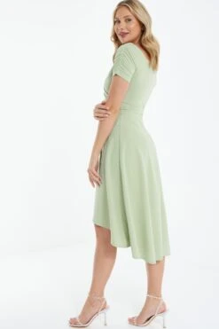 Green Bardot Dip Hem Midi Dress 8 Green Bardot Dip Hem Midi Dress -Glamourista 00100038996 XB