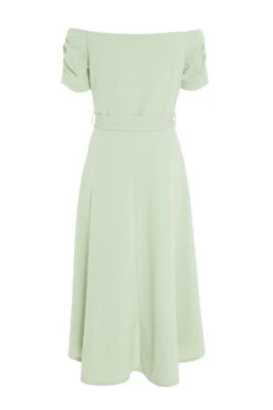 Green Bardot Dip Hem Midi Dress 10 Green Bardot Dip Hem Midi Dress -Glamourista 00100038996 ZB