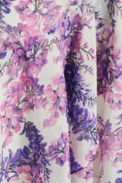 Purple Floral Print Frill Maxi Dress -Glamourista 00100039043 ZS