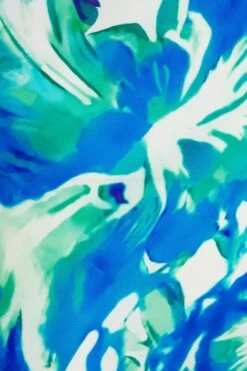 Blue Tropical Print Satin Midaxi Dress -Glamourista 00100039060 ZS