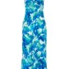 Petite Blue Tropical Print Midaxi Dress