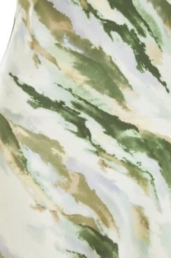 Petite Green Marble Print Satin Midaxi Dress -Glamourista 00100039109 ZS