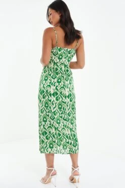 Green Aztec Print Midaxi Dress -Glamourista 00100039113 XB