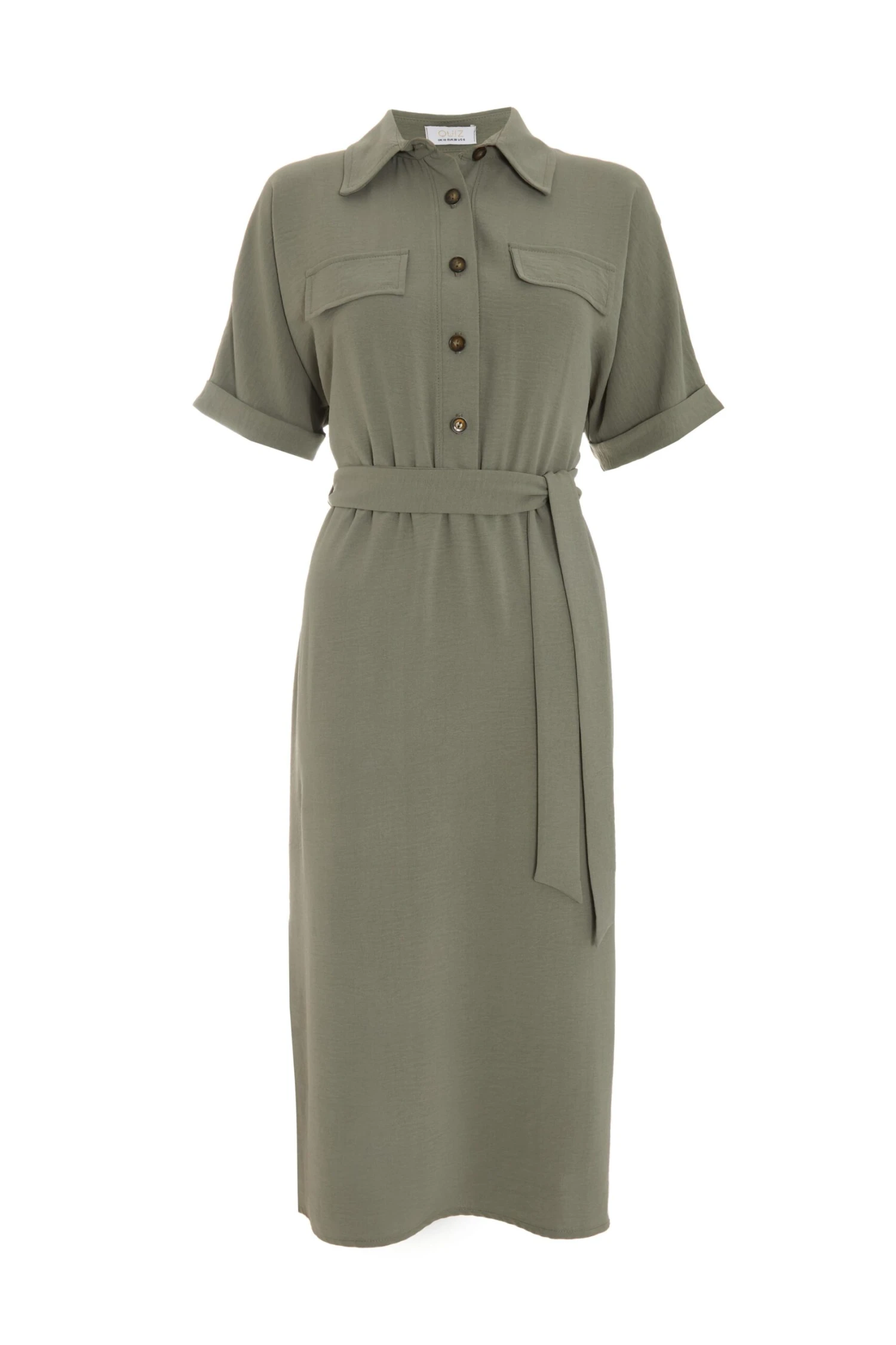 Khaki Shirt Midi Dress 1 Khaki Shirt Midi Dress
