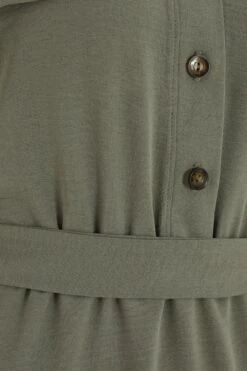 Khaki Shirt Midi Dress 11 Khaki Shirt Midi Dress -Glamourista 00100039122 ZS